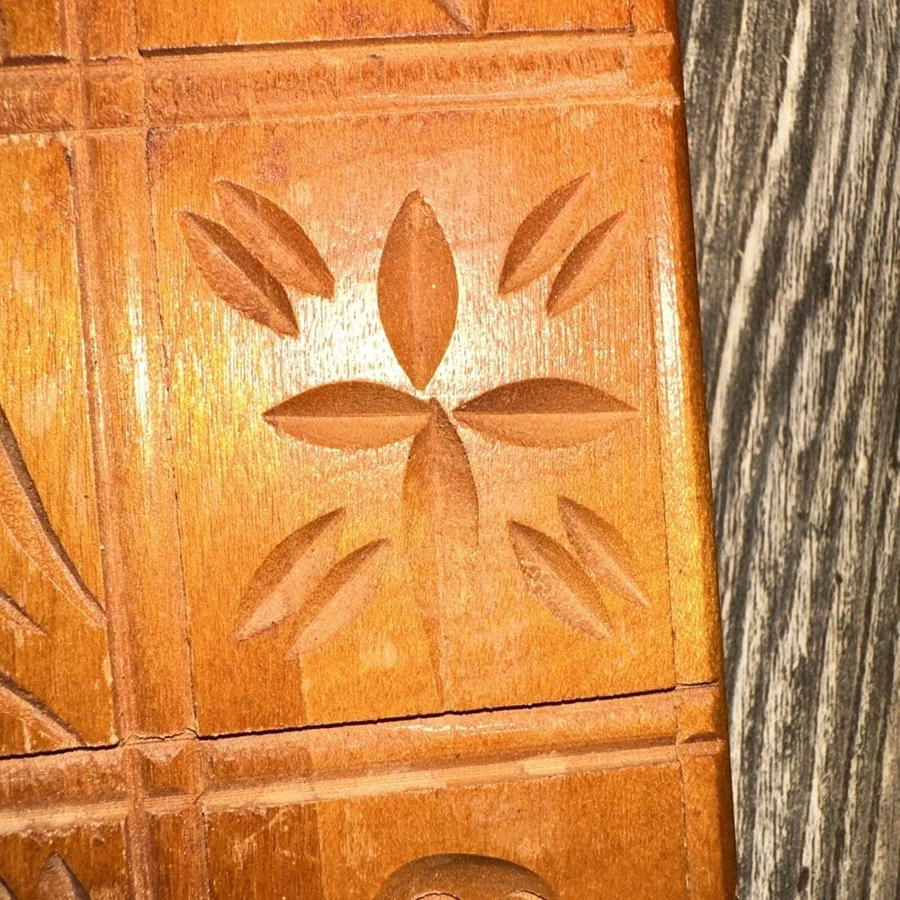 Vintage Hand Carved Wooden Butter Mold Wall Decor 6